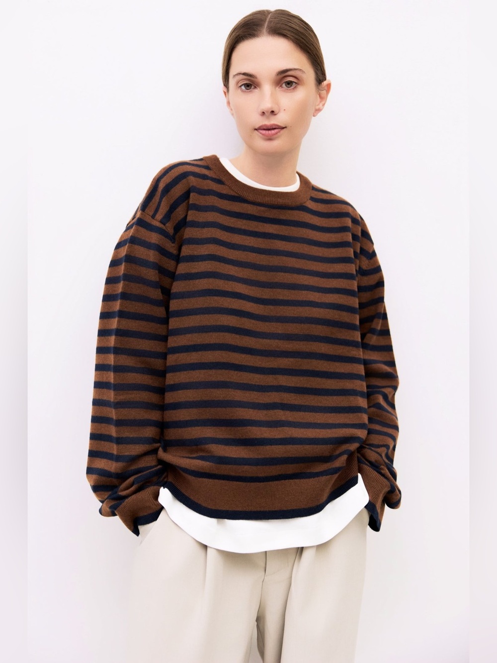 The KLEIN Sweater by MOD REF Navy Stripe Size SMALL S $72 #039